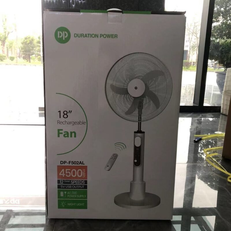 Pedestal Fan 18 inch Rechargeable AC DC Stand Fan with Light DP-F502AL - Image 8