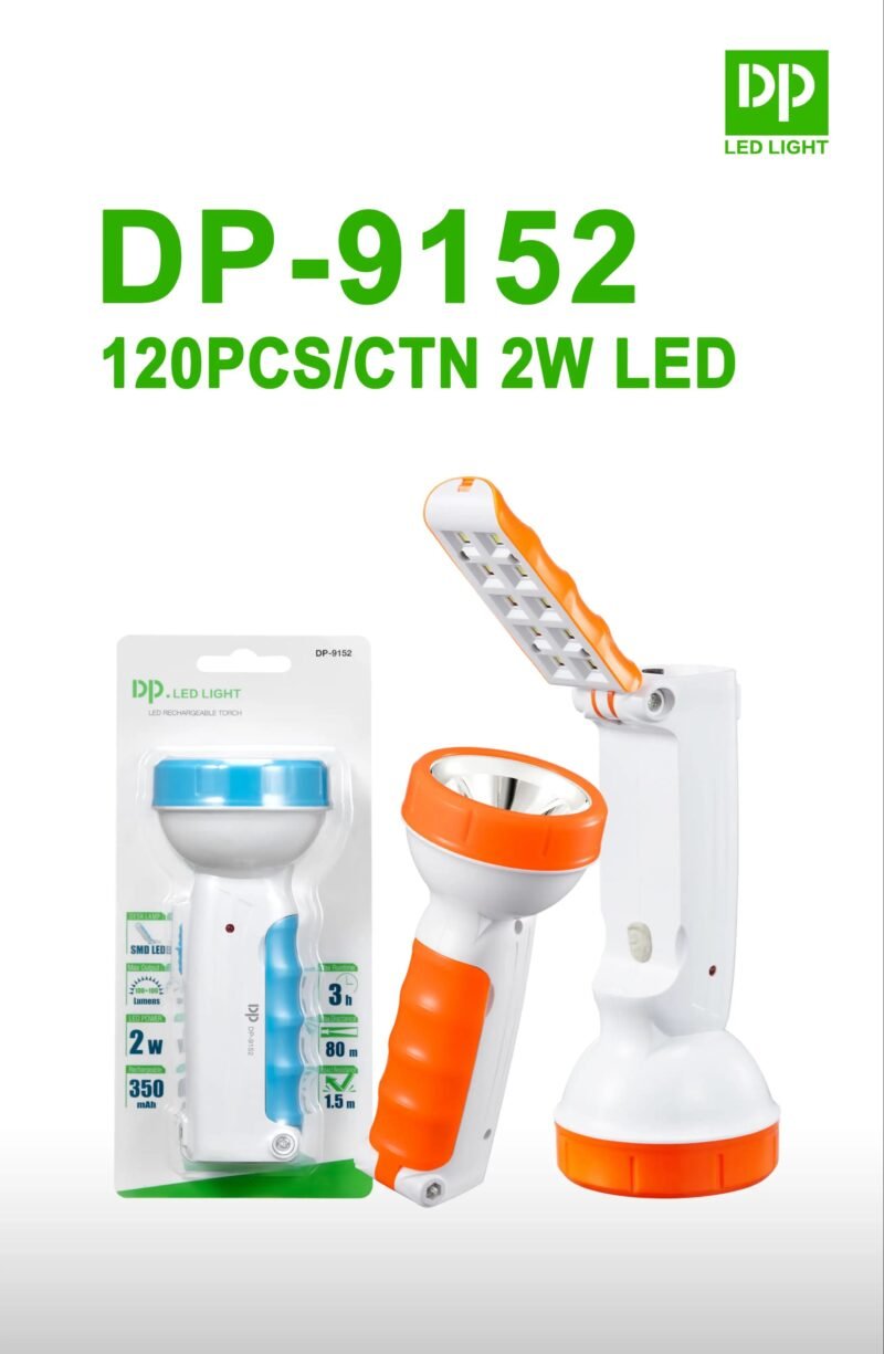 LED Rechargeable Flashlight Torch with Desk Lamp DP-9152 - Image 5